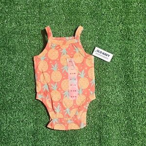 Old Navy Orange Pineapple Baby Bodysuit